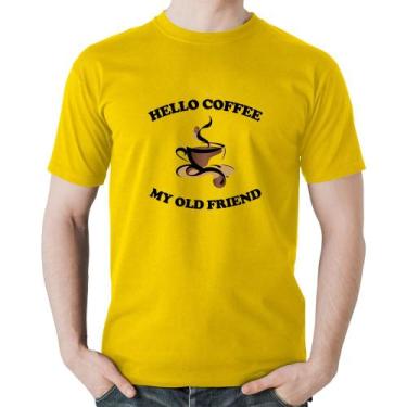 Imagem de Camiseta Algodão Hello coffee my old friend - Foca na Moda, Amarelo, G