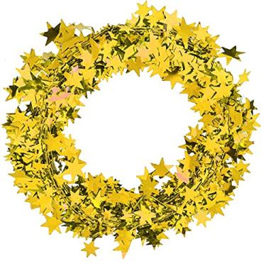 Imagem de Luqeeg Guirlanda de Estrelas Delicada Decoração de Fio de Ferro para Roupas de Casamento de Natal 7.5m Guirlanda de Estrela Pequena para Festa Ouro Prata Vermelho Azul Rosa Vermelha (Dourado)