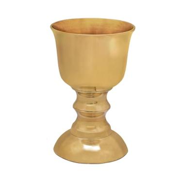Imagem de Lord of Battles Copo de taça medieval – Cálice vintage viking, celta, gótico, fantasia, estilo renascentista para bebidas, decoração ou presentes (200 ml, latão)