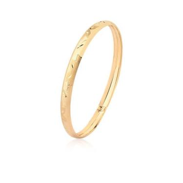 Imagem de Pulseira Bracelete Oca Larga Trabalhada Flor Ouro 18k - MAEHLER Arte E