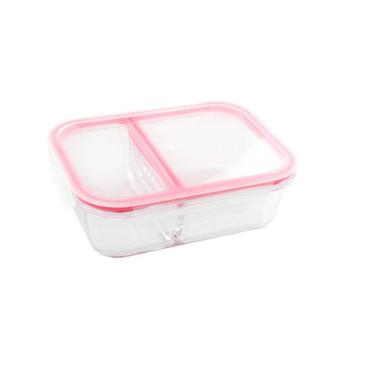 Imagem de Pote Marmita com Divisória Em Vidro Tampa Em Plástico 950ml - Casita, 