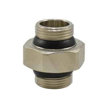 Imagem de Latão niquelado 3/10.2 cm 2.5 cm BSPP macho para macho rosca encaixe de tubulação união engrossamento união água gás adaptador acoplador conector (1/5.1 cm)