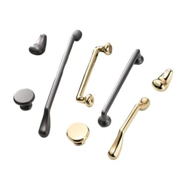 Imagem de CXYFQUUK Puxadores de porta de armário de cozinha de liga de zinco puxadores de gaveta puxador de armário de móveis ferragens 2 peças (botão cinza pérola)