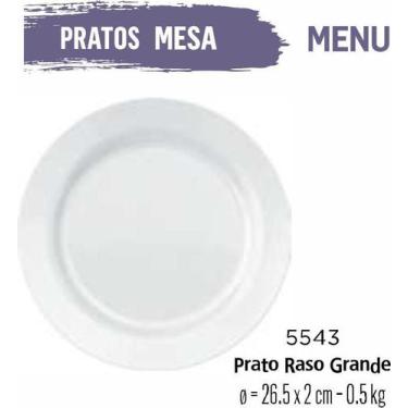 Imagem de Jogo De Prato Menu 06 Pratos Rasos Grande - 26Cm Branco - Nadir Figuei