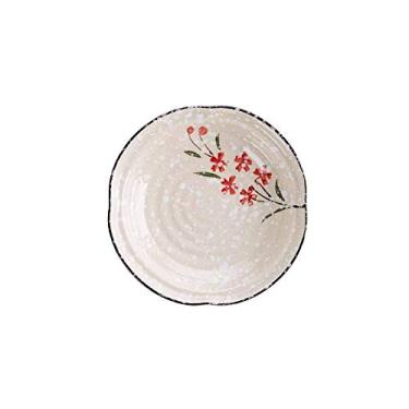 Imagem de 3FLQOOPP Prato de jantar 1 peça pratos de jantar de cerâmica lanches prato de doces prato de frutas utensílios de mesa criativos prato de bolo de sobremesa pratos de salada pratos de jantar (cor: 20