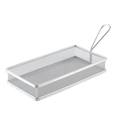 Imagem de Cesta de fritura cesta de fritura de aço inoxidável rede de fritura frita cesta de fritura filtro colher lanche moldura de fritura restaurante cesta de fritura doméstica batatas fritas cestas de