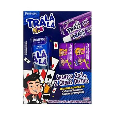 Imagem de Kit 1 Shampoo 2 em 1 Menino 480ml + 2 Cremes Dentais com Flúor Proteção Total Antiaçúcar 50g Cada Trá Lá Lá Kids