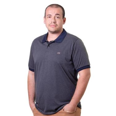 Imagem de Camisa Polo Manga Curta Casual Masculina Ogochi 007530021 Chumbo-Masculino