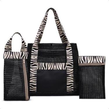Imagem de Kit Bolsa de Praia Feminina Conjunto Bolsa com Necessaire-Feminino