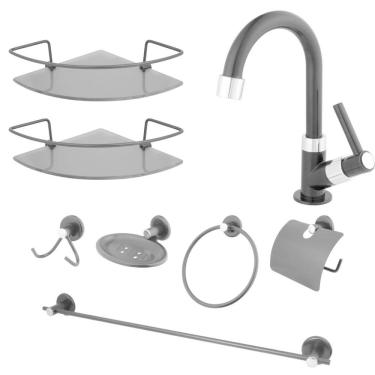 Imagem de Combo Preto - Torneira138 + 2 Psp Canto Preto + Kit Preto