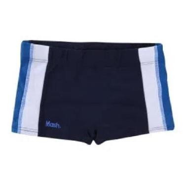 Imagem de Sunga Boxer Infantil Mash Liso/Estampada, Azul, Branco, M