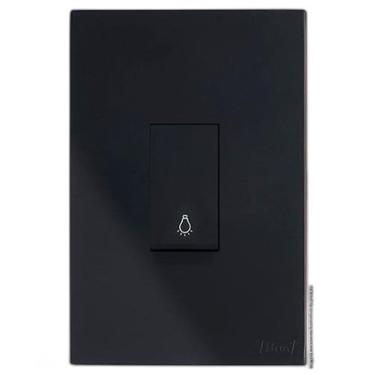 Imagem de Cj Int.Pulsador De Minuteria Vertical 4X2 Recta Black Gloss