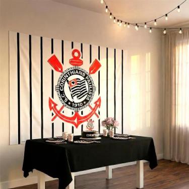 Imagem de Kit Festa Corinthians Decoração Aniversário Toalha + Painel - Piffer -