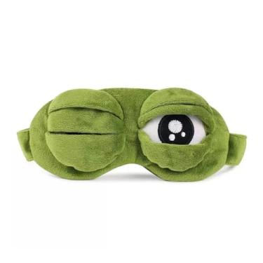 Imagem de Máscara de olhos para dormir, lindo sapo triste venda, pelúcia engraçada, cobertura para olhos para viagens, ioga, bloqueio de soneca, luz - interior de algodão macio para pele sensível