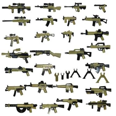 Imagem de HIMIRICH Pacote de armas militares, conjunto de armas de brinquedo militar para blocos de construção clássicos, combinação de acessórios do exército da 2ª Guerra Mundial, compatível com as principais