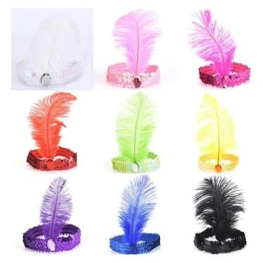 Imagem de Tiara Faixa Lantejoula Pen Melindrosa Fantasia Carnaval Festa Acessório(verde)