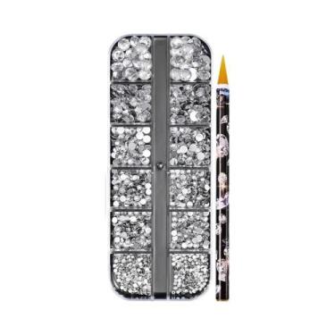 Imagem de Strass Coloridos 3D Redondos Para Unhas, Pedras De Vidro Com Base Plan