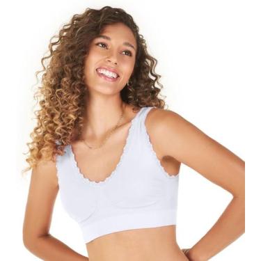 Imagem de Top Com Renda e Bojo Removível Zee Rucci Branco, P, Branco