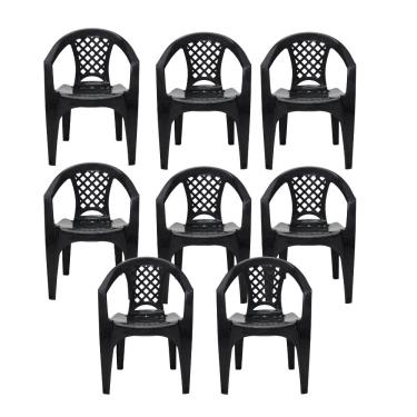 Imagem de Kit 8 Cadeiras Tramontina Iguape Polipropileno com Bracos Empilhaveis