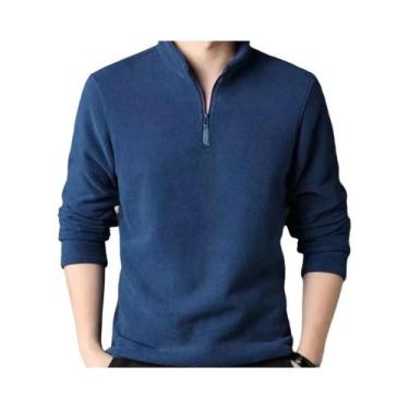 Imagem de Camisa Polo Masculina De Lã De Cordeiro Quente Para Outono E Inverno, 