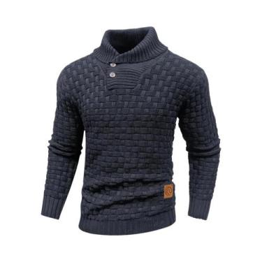 Imagem de Suéter Masculino De Inverno De Manga Longa Com Gola Redonda, Quente, M