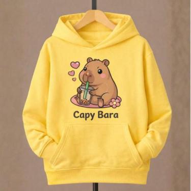 Imagem de Moletom Canguru Infantil Estampa Capy Bara 1032 Moderno Estiloso Tendê