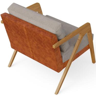 Imagem de Poltrona Para Sala Estar Pietra Camel Linho Bege