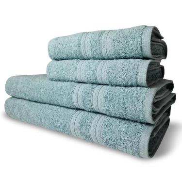 Imagem de Jogo De Toalhas Luxo 4 Pçs Lisboa 2 Banho 2 Rosto Verde