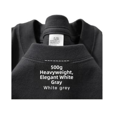 Imagem de Camiseta De Algodão Puro Pesado 500G Com Ombros Caídos E Manga Curta P