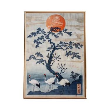 Imagem de Pôster De Arte Em Tela Estilo Asiático Com Tigre Japonês, Peixe Koi, S