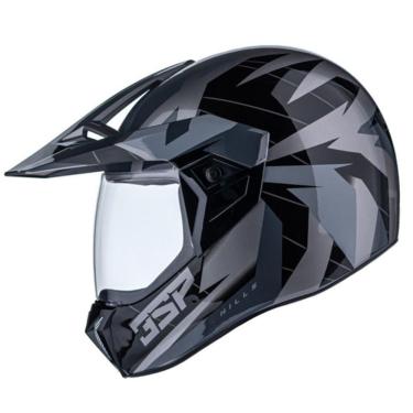 Imagem de Capacete Bieffe 3 Sport Hills Preto Cinza Brilho Moto Pala