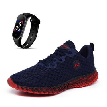 Imagem de Tênis Academia Caminhada Treino Esporte Extra Leve Unissex +Relógio Le