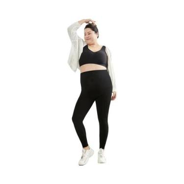 Imagem de Leggings Casuais Para Mulheres plus Size Em Preto, Alta Elasticidade, 