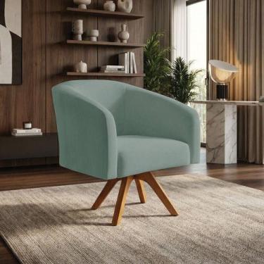 Imagem de Poltrona Decorativa Stella Base De Madeira Giratória Mm30 Veludo Cotel