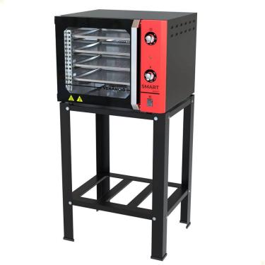 Imagem de Forno Industrial Convector Venâncio Elétrico Smart Basic Vermelho 4 Esteiras 220v Com Cavalete