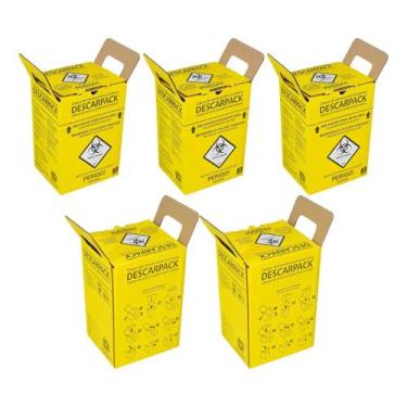 Imagem de Kit 5 Caixas Coletora De Materiais Infectantes - 3 Litros - MAGAZINE M