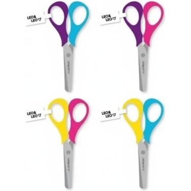 Imagem de Tesoura Escolar Duo Color Sem Ponta 4 Cores - Leonora - leo&leo