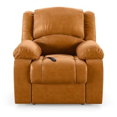 Imagem de Poltrona Do Papai Reclinável Sala De Cinema Barcelona Controle Elétrico Usb Pu Whisky