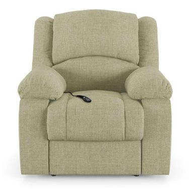 Imagem de Poltrona Do Papai Reclinável Sala De Cinema Barcelona Controle Elétrico Linho Bege