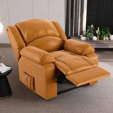 Imagem de Poltrona Do Papai Reclinável Sala De Cinema Barcelona Touch Usb Pu Whisky