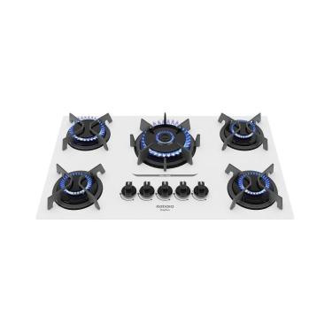 Imagem de Cooktop 5 Bocas a Gás Itatiaia Itaplus com Tripla Chama e Acendimento Automático Cor Branco Bivolt