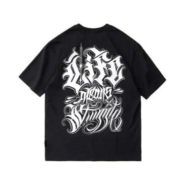 Imagem de Camiseta Masculina De Caimento Solto Com Estampa De Andorinha Dupla, E