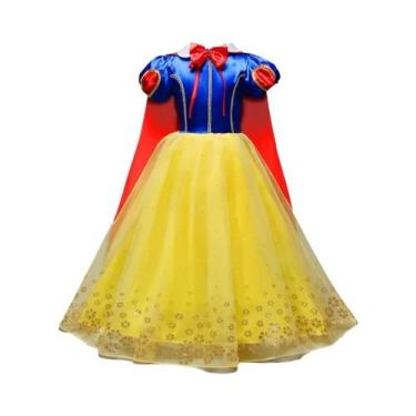 Imagem de Fantasia De Princesa Branca De Neve Para Meninas Com Capa Vermelha Par