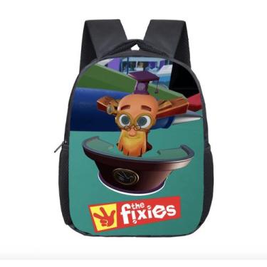 Imagem de Mochila escolar Fixies Screw para crianças poliéster preta - yiweisai