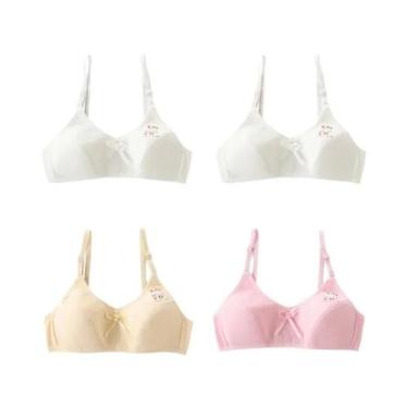 Imagem de Sutiãs De Treinamento De Algodão Para Meninas, Kit Com 4 Peças, Design
