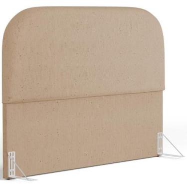 Imagem de Cabeceira Cama Box King 195cm Orgânica Lanna W01 Linho Bege Escuro - L