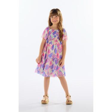 Imagem de Vestido Estampado Infantil Quimby-Feminino
