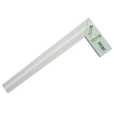 Imagem de Esquadro Engemaqui 50cm Prumo Nível Medição Cinza