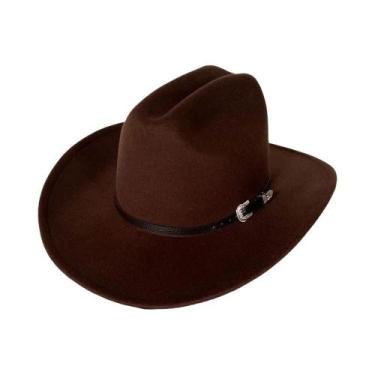 Imagem de Chapéu De Couro Vintage Estilo Western Com Aba Larga Cloche Sombrero P