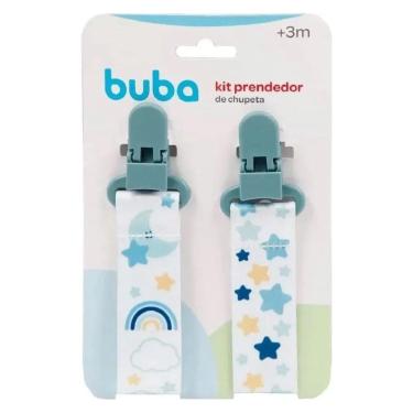 Imagem de Kit 2 Prendedores de Chupeta Buba Estrelas Azul